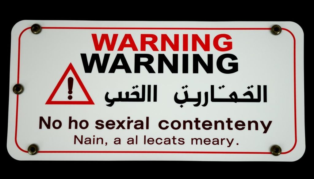علامة تحذير رسمية حول المحتوى غير القانوني في قنوات محتوى للبالغين +18