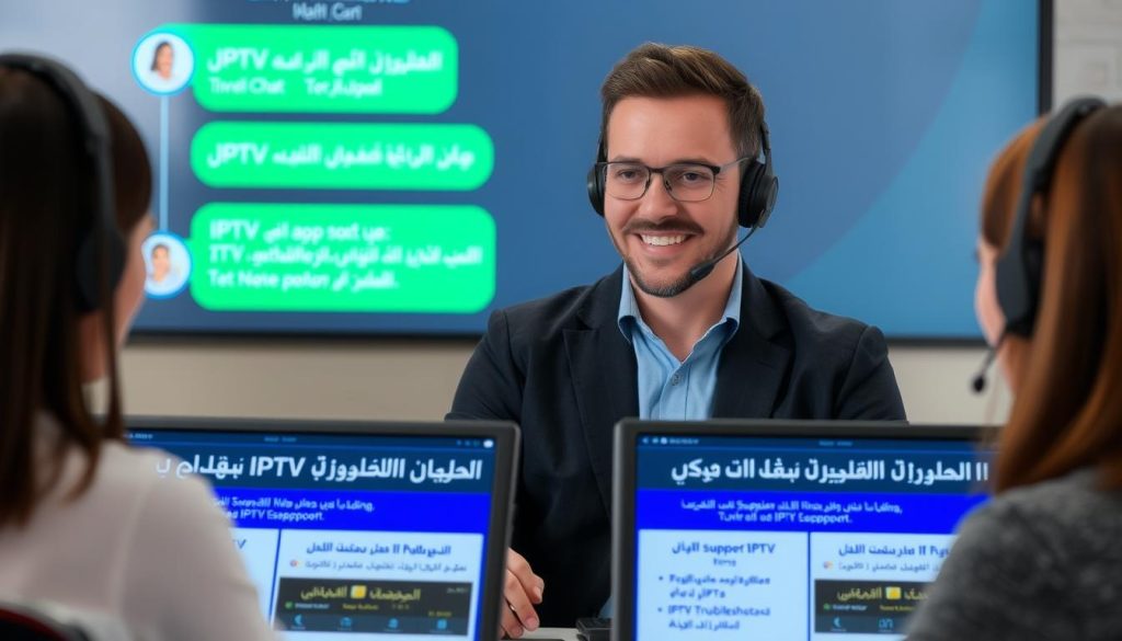 فريق دعم فني يقدم المساعدة لعملاء خدمة IPTV عبر قنوات متعددة