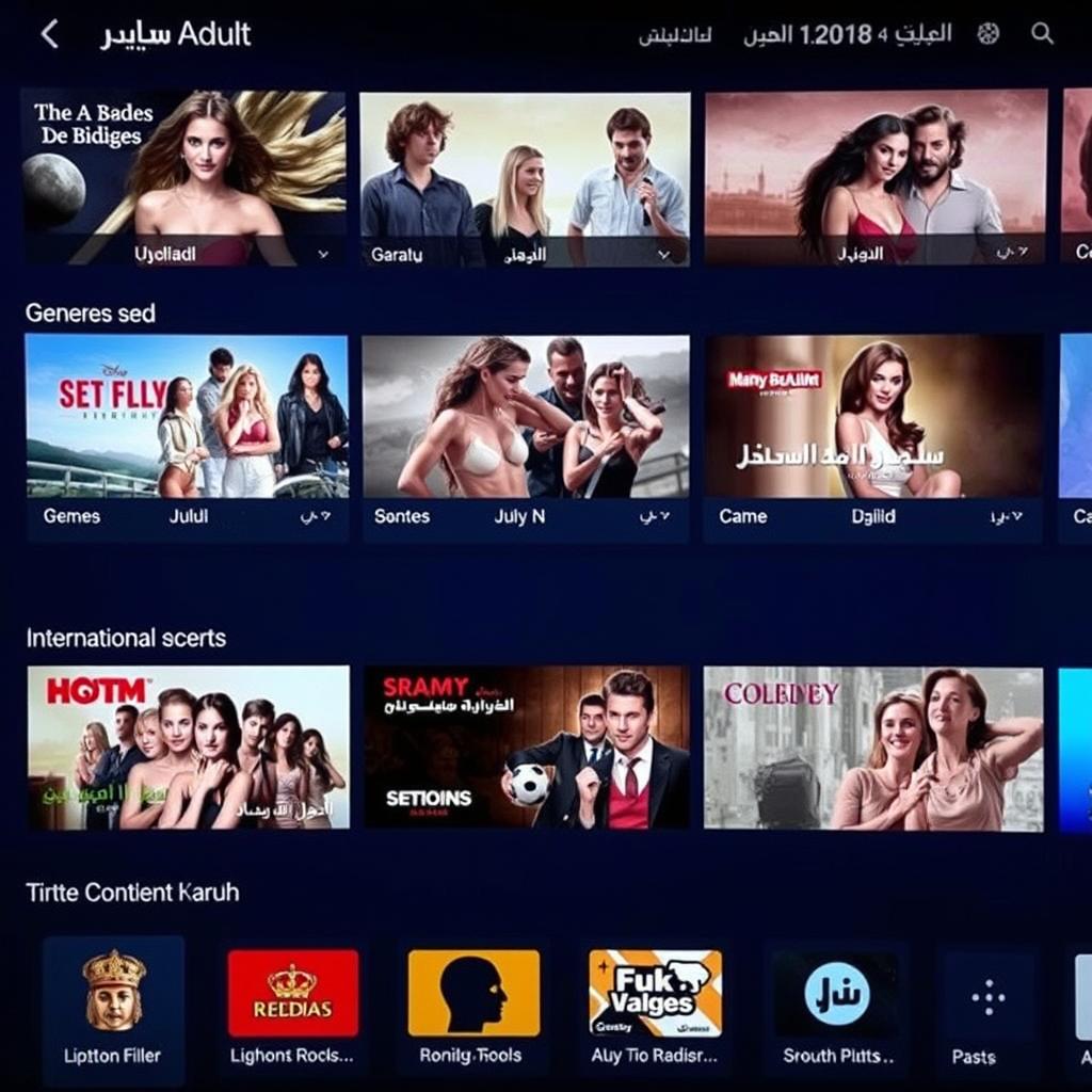 مجموعة متنوعة من محتوى باقات IPTV للبالغين