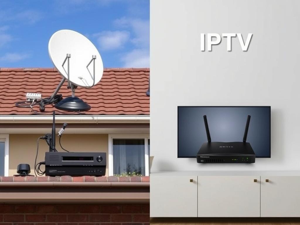 مقارنة بصرية بين IPTV مقابل الأقمار الصناعية توضح الاختلافات الرئيسية