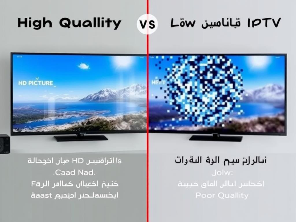 مقارنة بين خدمة IPTV عالية الجودة ومنخفضة الجودة