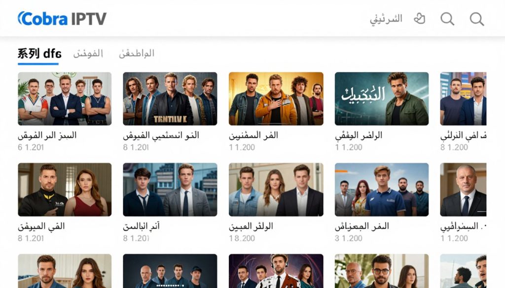 واجهة قنوات المسلسلات للبالغين من موقع كوبرا الرسمي