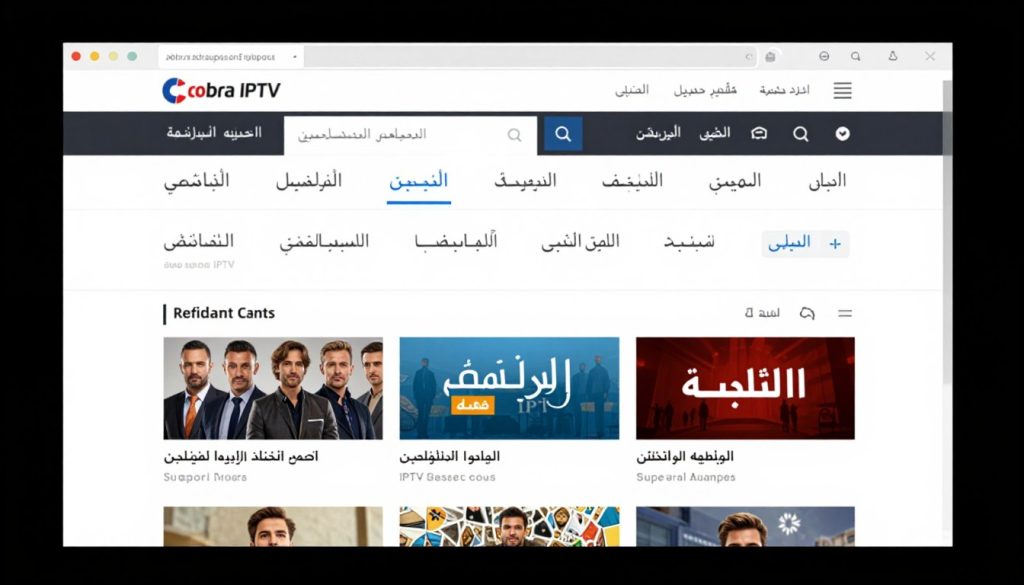 واجهة موقع كوبرا الرسمي لقنوات للبالغين