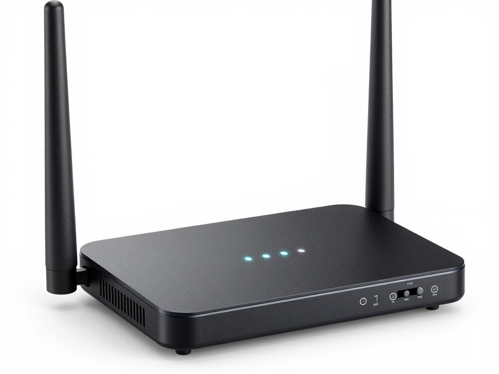 Modern WiFi router with strong signal indicators